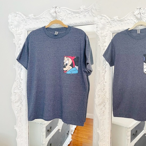 New York Couture One of a Kind VINTAGE Minnie Mouse Reworked Pocket T-Shirt - Picture 1 of 6